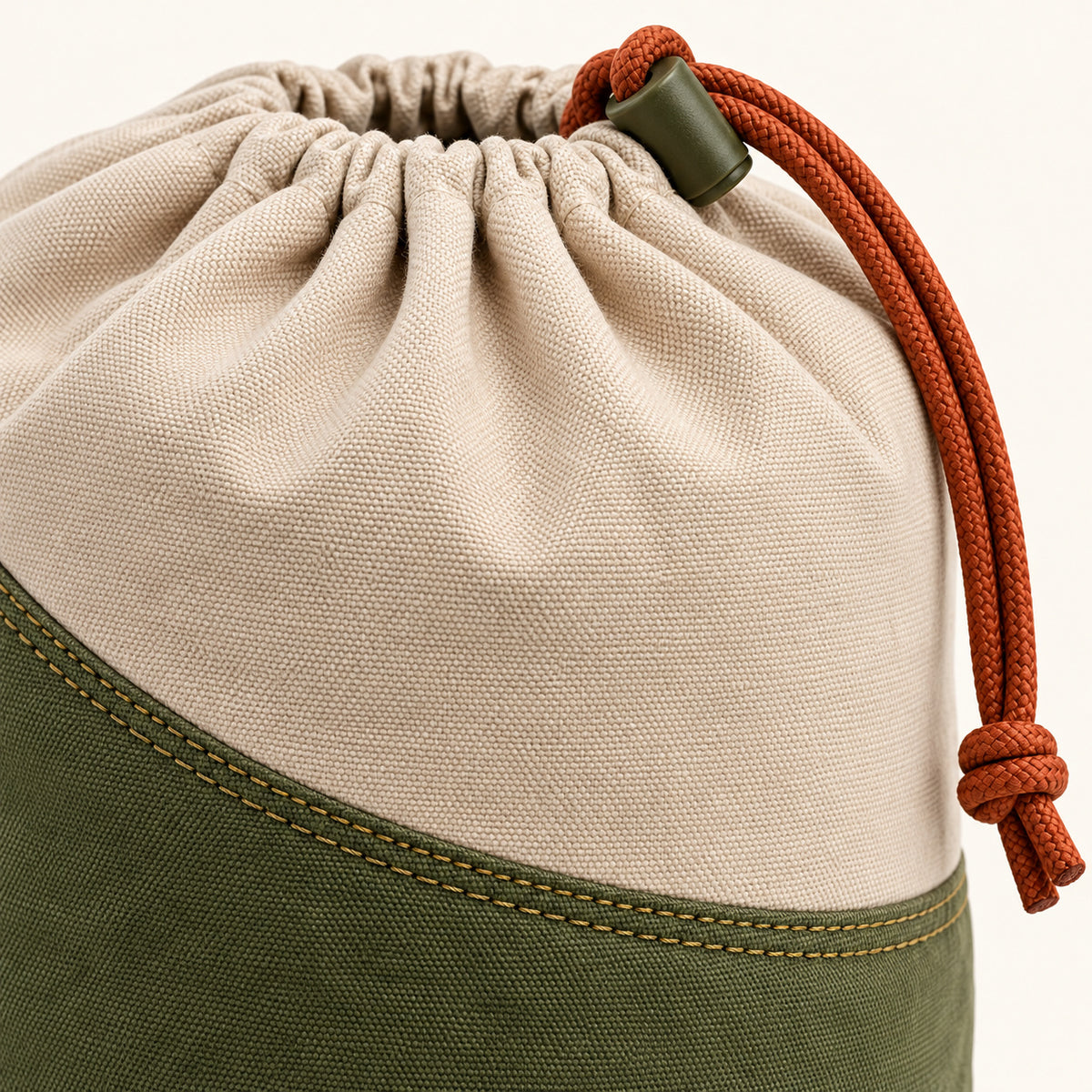 SummitDraw Round-Base Drawstring Stuff Sack - Oatmeal and Olive