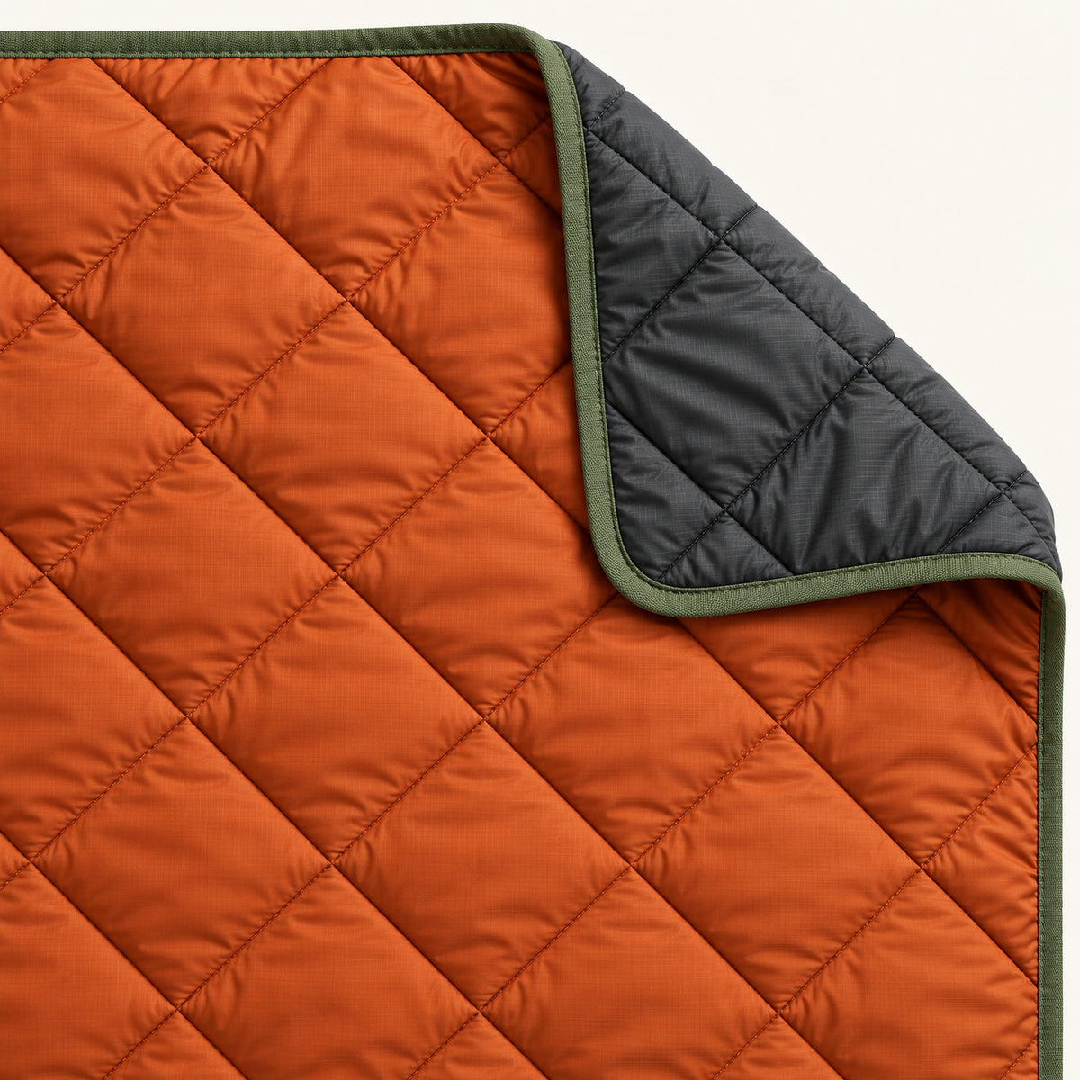 EmberFold Diamond-Quilted Camping Blanket - Rust Orange