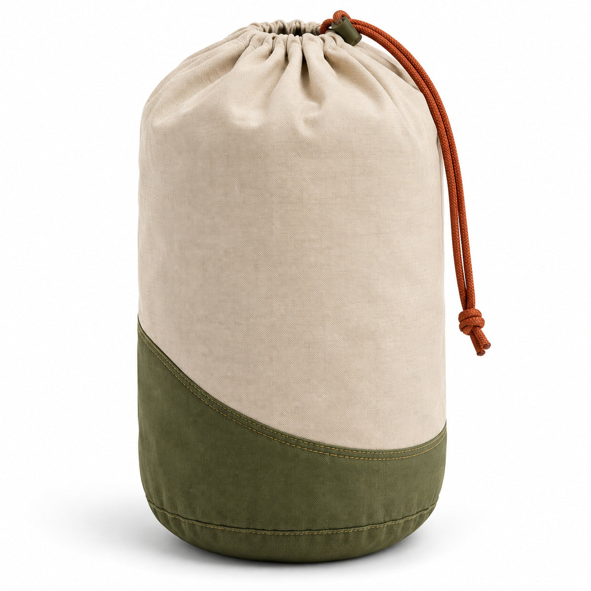 SummitDraw Round-Base Drawstring Stuff Sack - Oatmeal and Olive