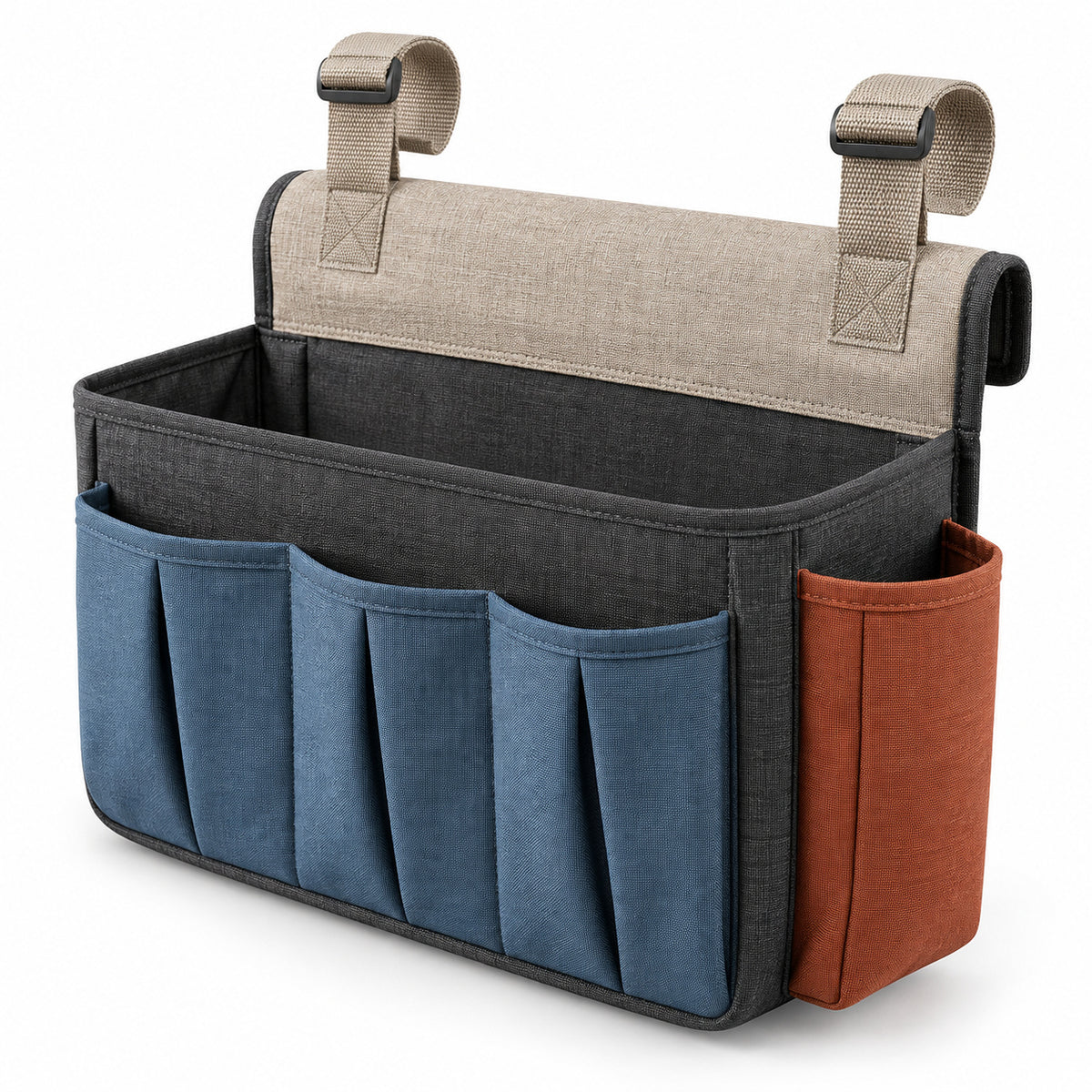 TableEdge Hanging Camping Storage Caddy - Charcoal and Blue