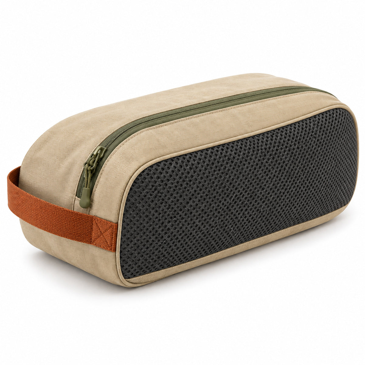 TrailStep Zippered Travel Shoe Bag with Mesh Panel - Sand