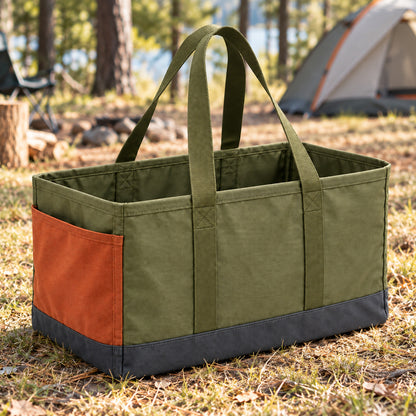 RidgeHaul Open-Top Camping Gear Tote - Olive