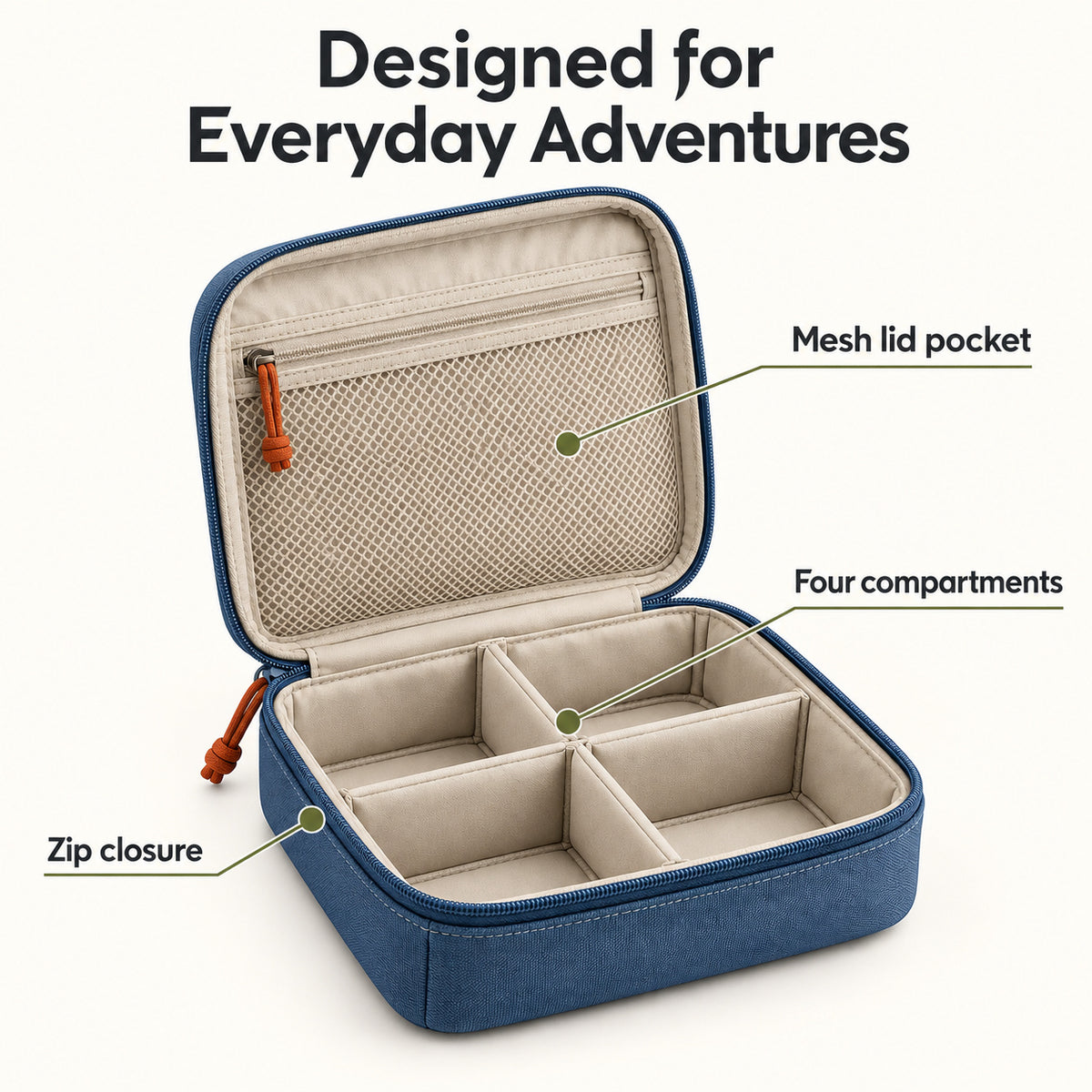 SwitchPack Four-Compartment Gear Organizer - Slate Blue