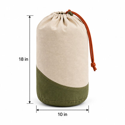 SummitDraw Round-Base Drawstring Stuff Sack - Oatmeal and Olive
