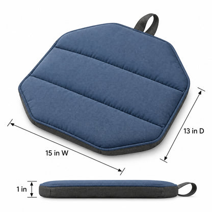 PebbleRest Quilted Outdoor Seat Pad - Slate Blue