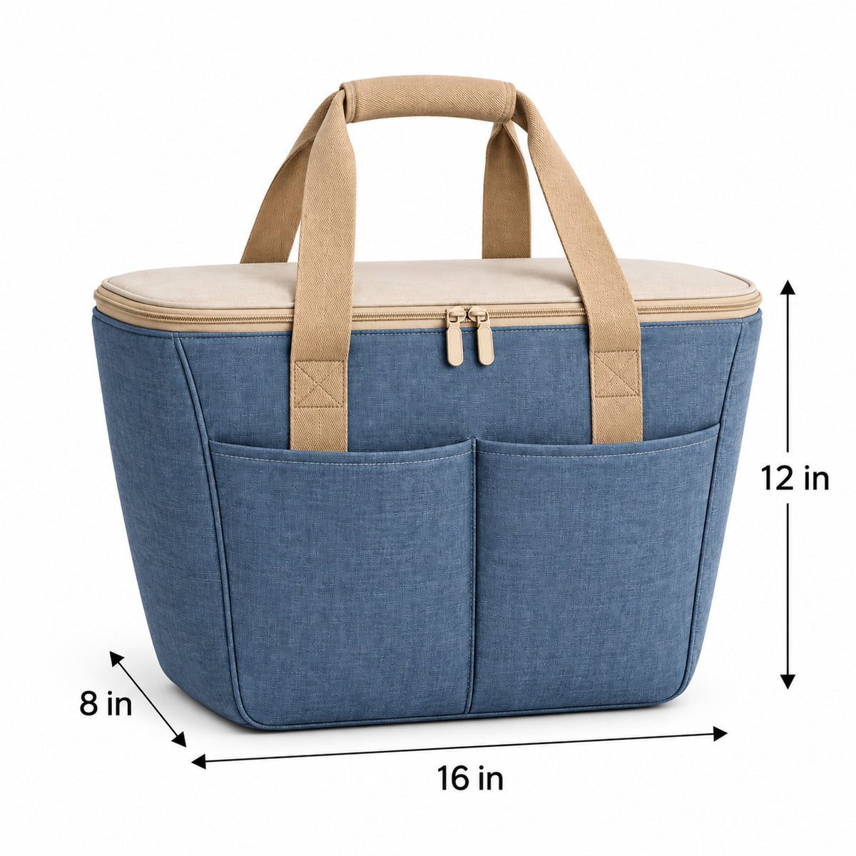 MeadowCarry Zippered Picnic Tote - Slate Blue