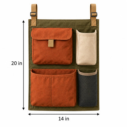 BranchLine Hanging Campsite Organizer - Olive and Rust