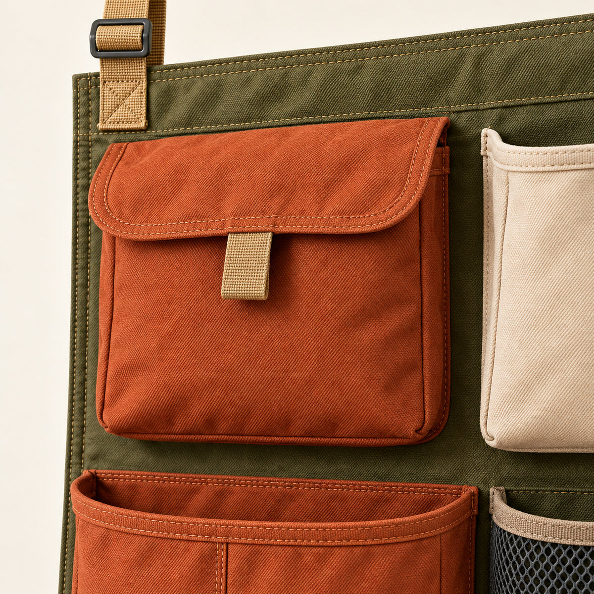 BranchLine Hanging Campsite Organizer - Olive and Rust