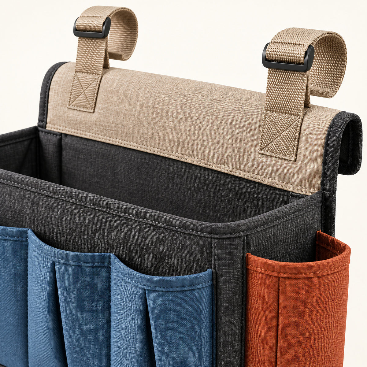 TableEdge Hanging Camping Storage Caddy - Charcoal and Blue