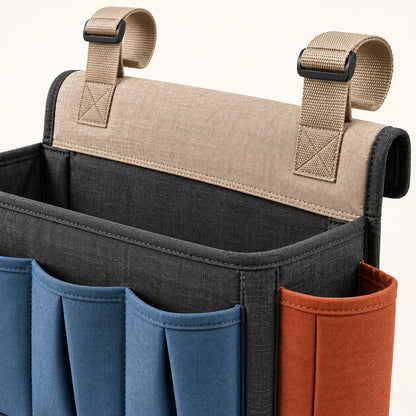 TableEdge Hanging Camping Storage Caddy - Charcoal and Blue